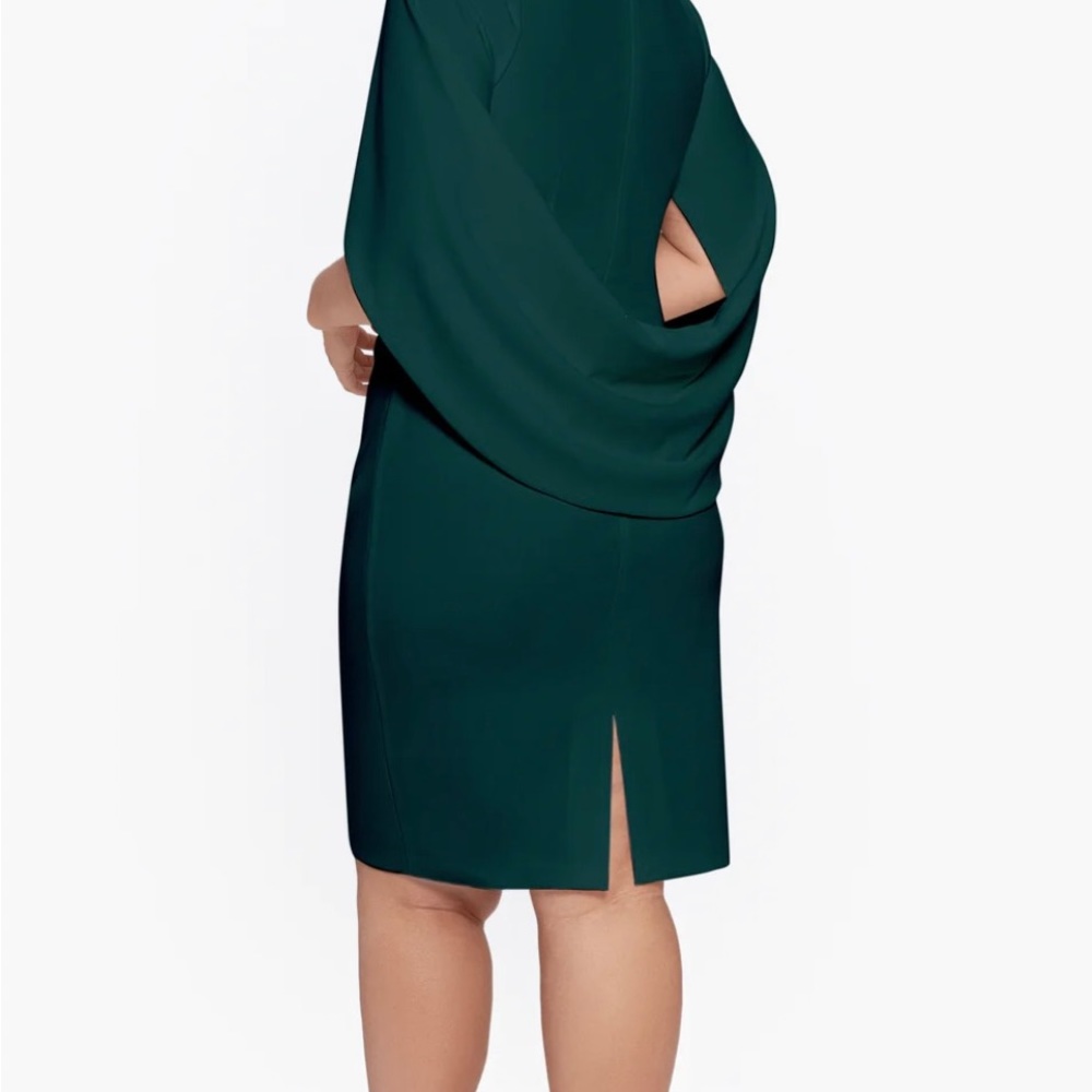 Betsy & Adam Plus Size Drape Back Sheath Dress - image 7